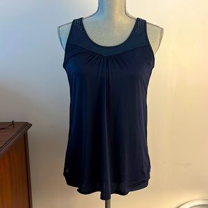 Athleta tank with built in bra navy size large